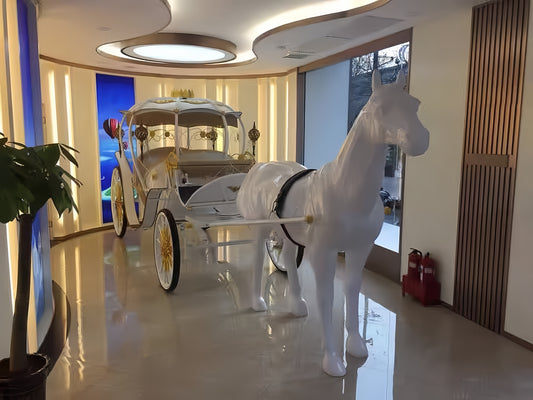 91.5" White Horse Figurines & Sculptures