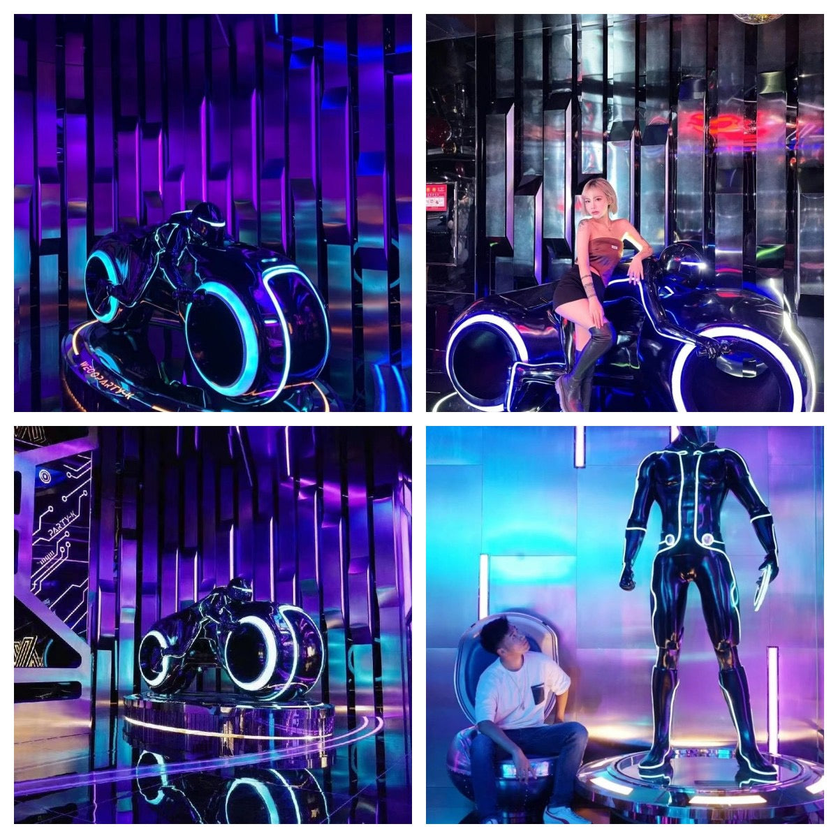 Future Warrior Trendy Play Luminous Led Motorcycle Sculpture