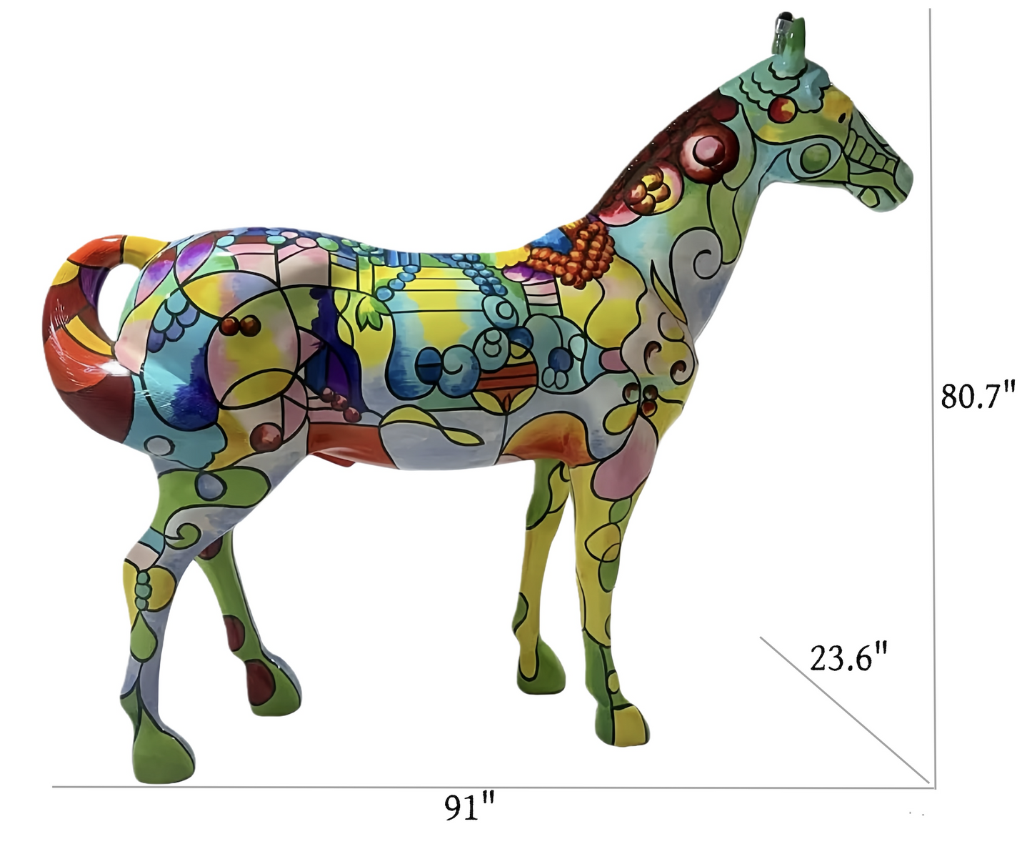 Hand-Drawn Art Of Ornament Creative Horses Statue