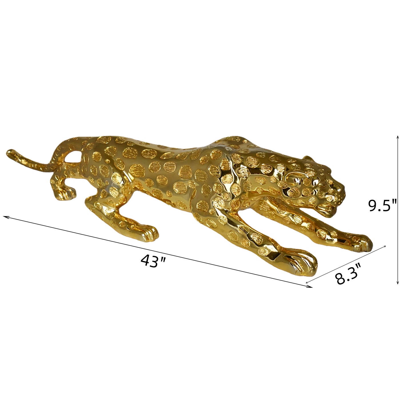 Modern Gold leopard Resin Statue Casting Stunning Home Decor