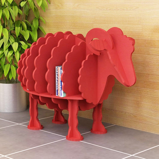Creative Sheep Bookshelf Solid Wood Storage Rack