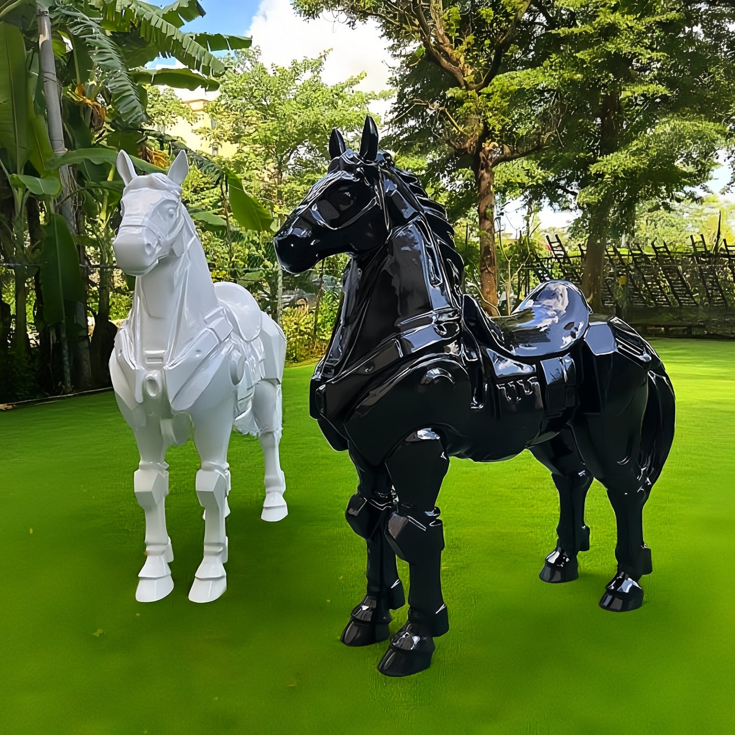 Black Mech Horse Figurines & Sculptures