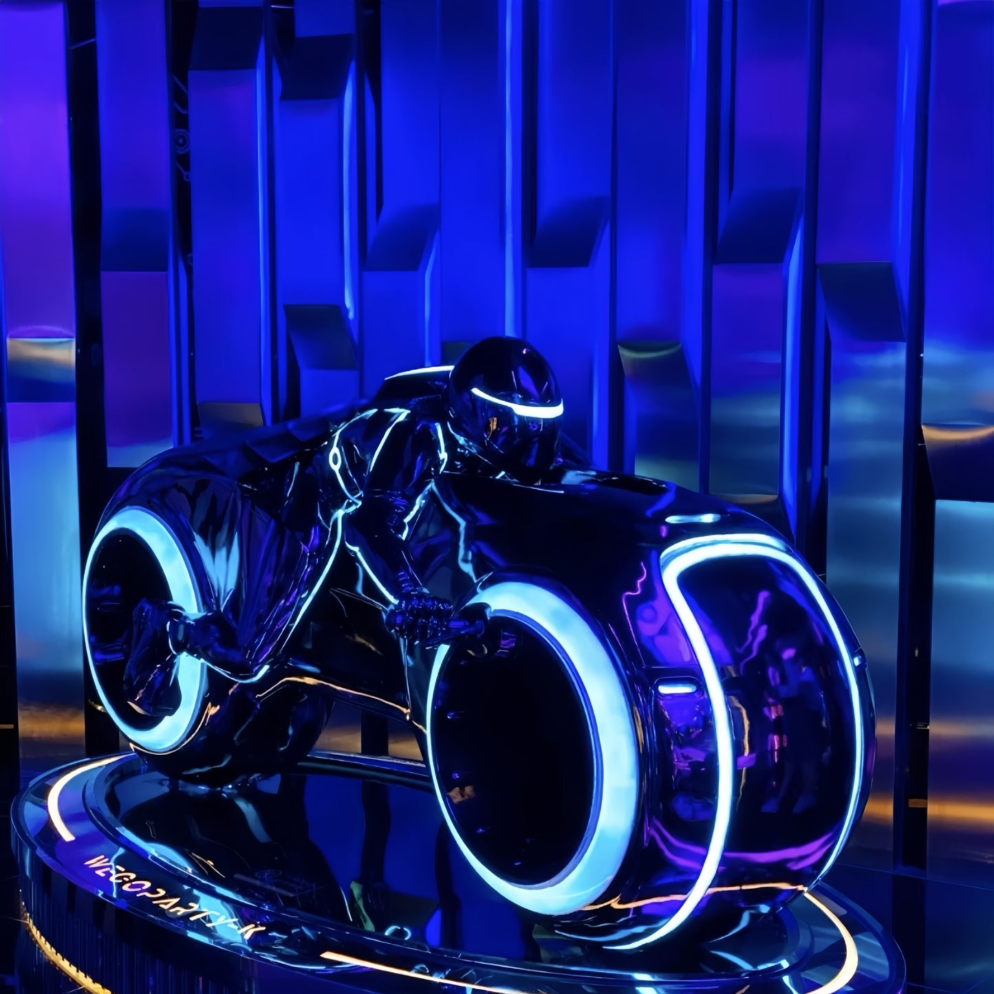Future Warrior Trendy Play Luminous Led Motorcycle Sculpture