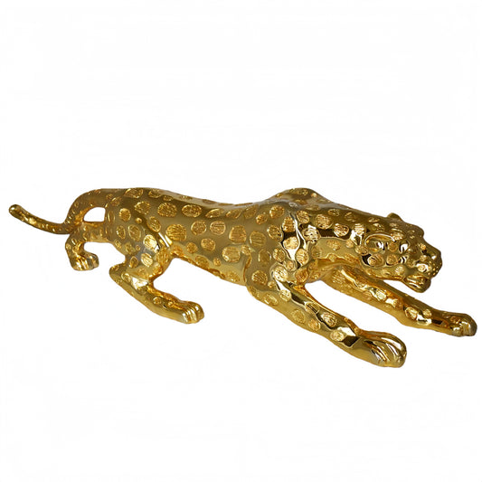 Modern Gold leopard Resin Statue Casting Stunning Home Decor