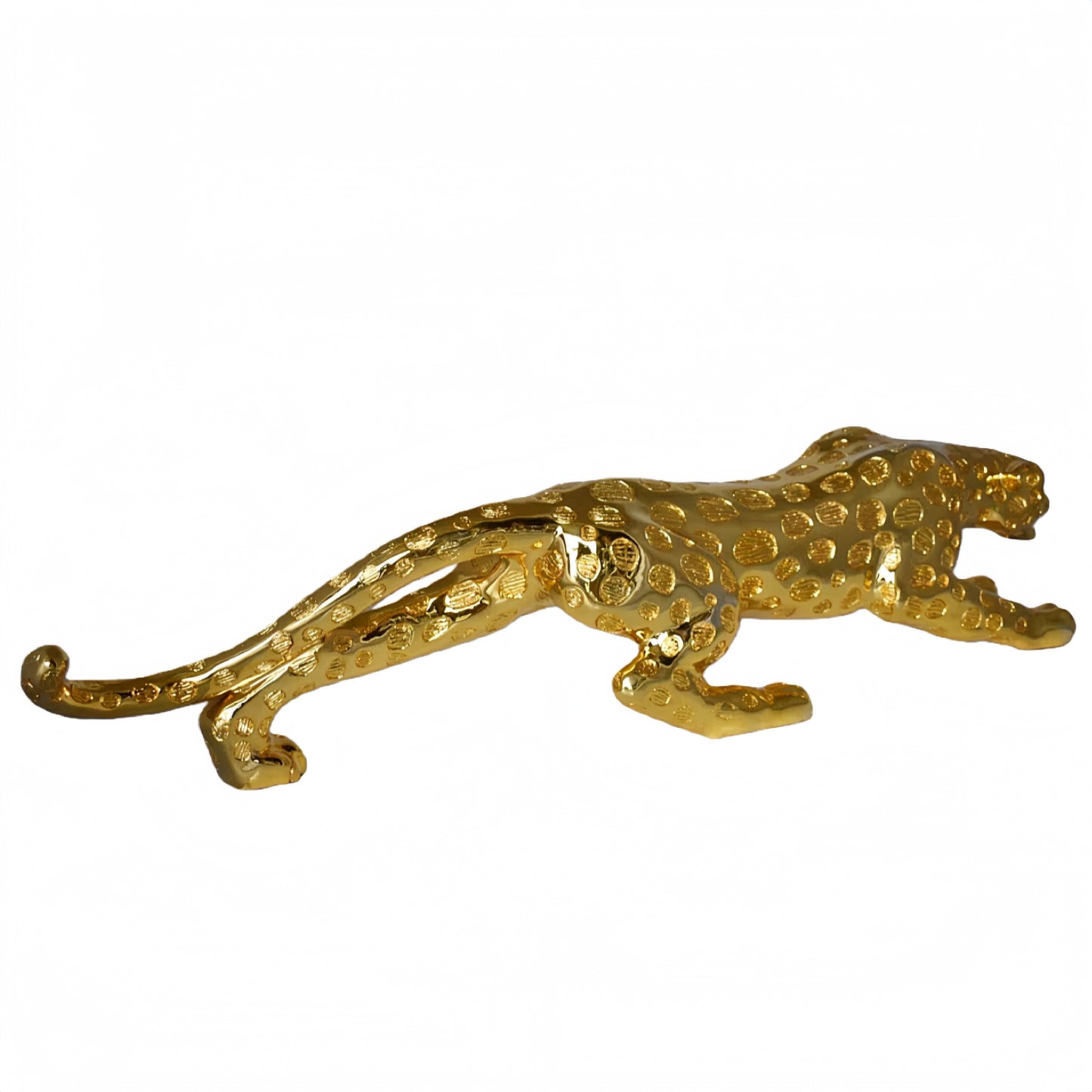 Modern Gold leopard Resin Statue Casting Stunning Home Decor