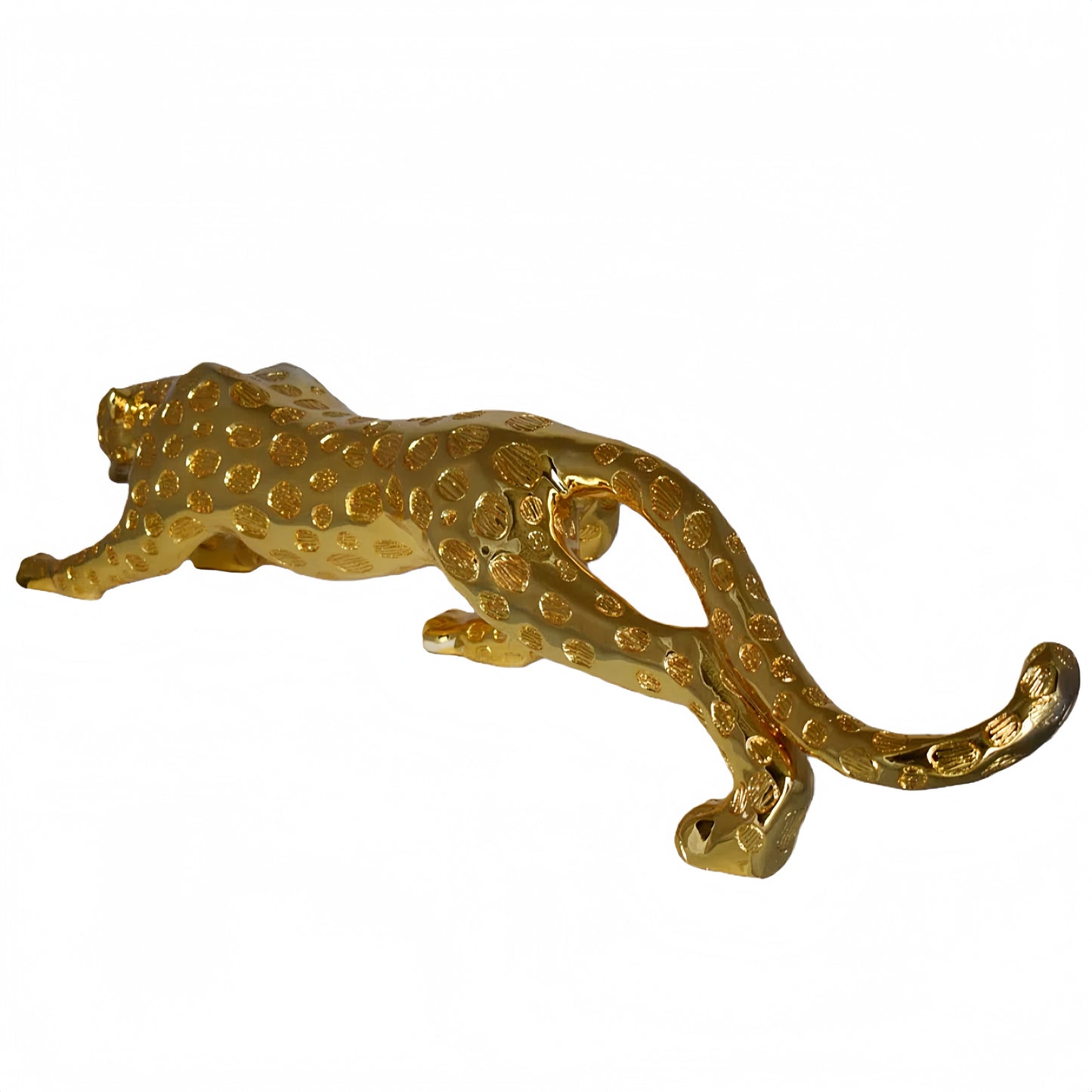 Modern Gold leopard Resin Statue Casting Stunning Home Decor