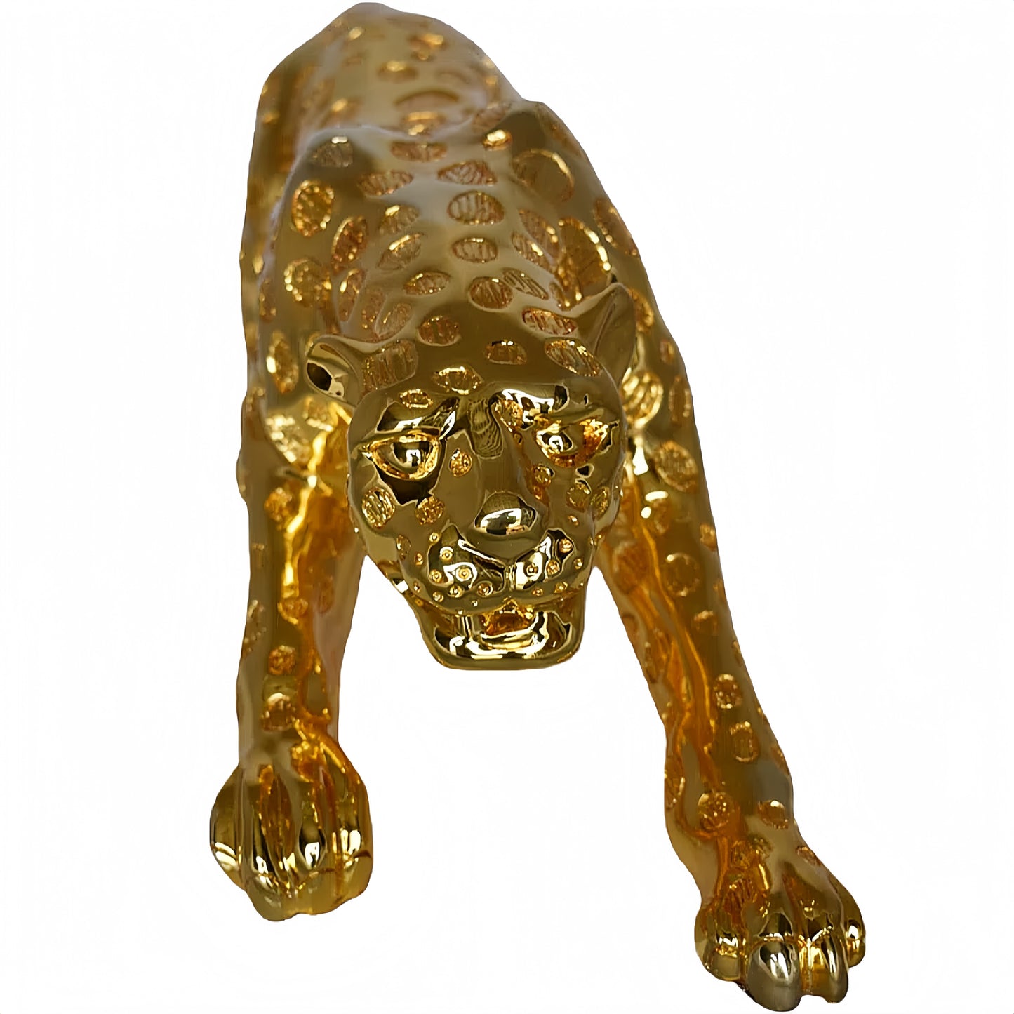 Modern Gold leopard Resin Statue Casting Stunning Home Decor