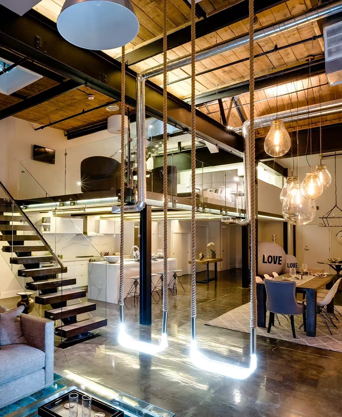 Luminous acrylic swing