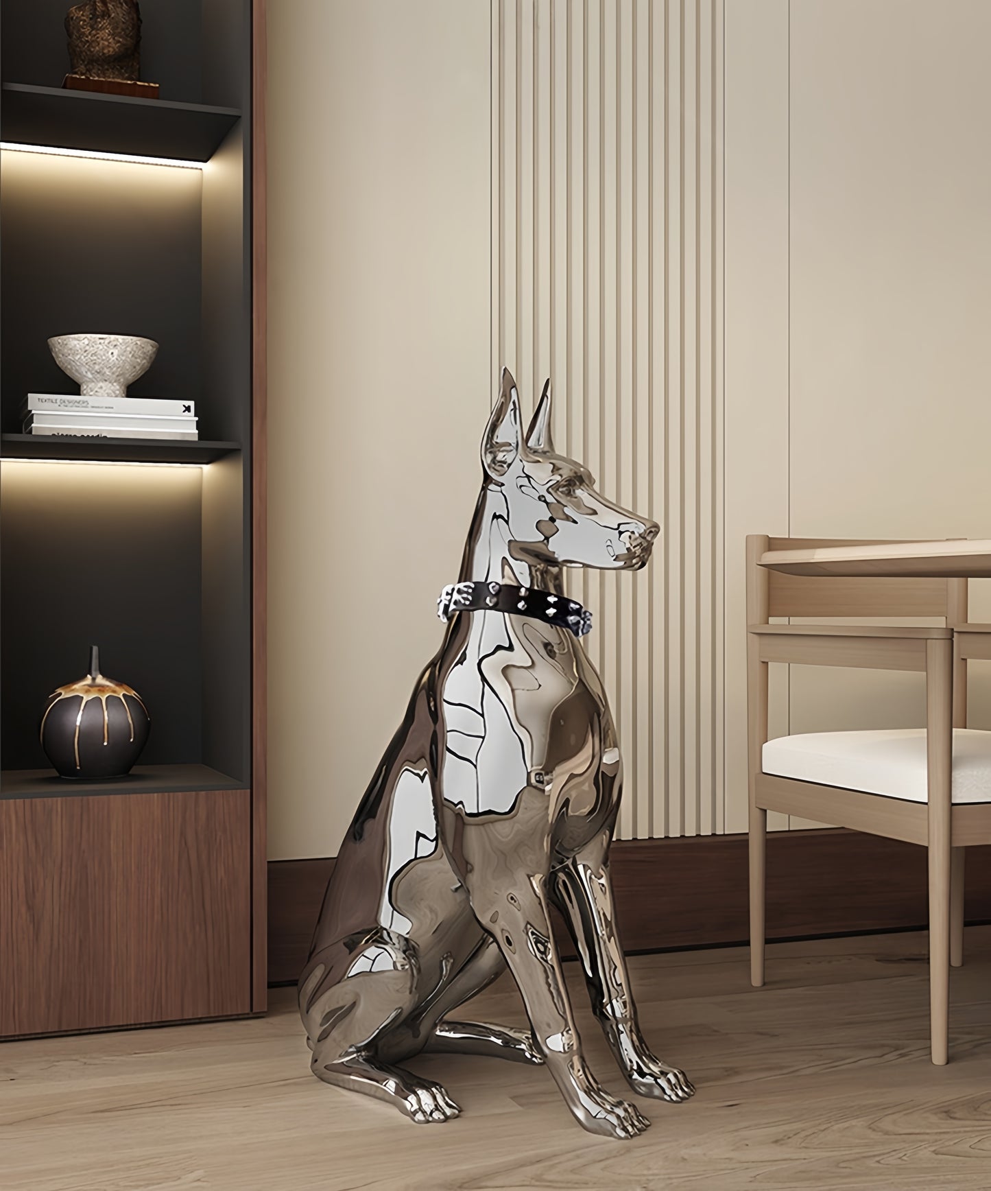 Light Royal Dog Home Decor Statue ,Accent Figurine