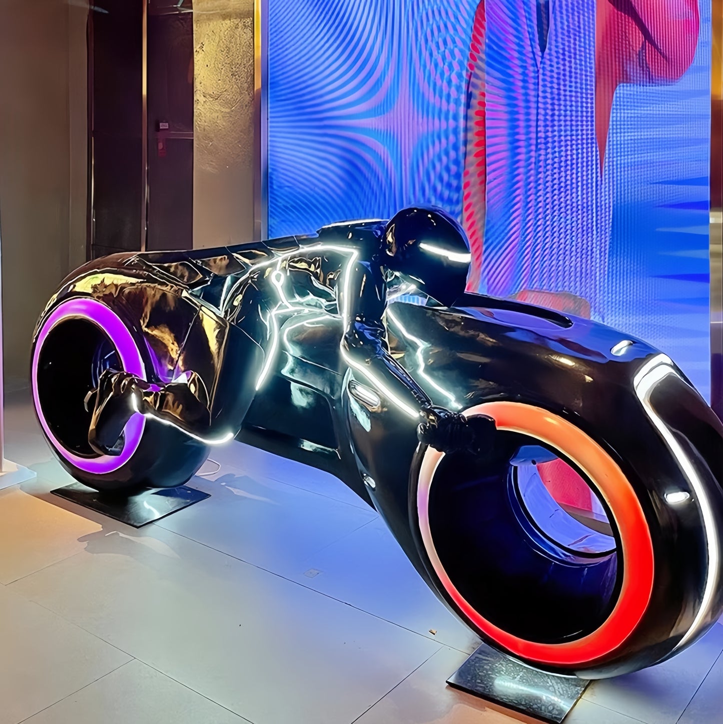 Future Warrior Trendy Play Luminous Led Motorcycle Sculpture