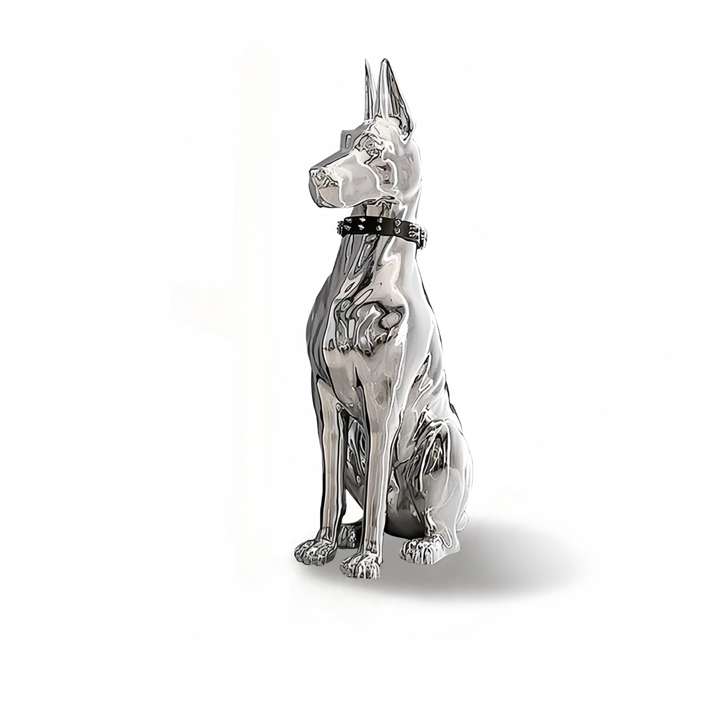 Dog Home Decor Statue Surface Gloss  Silver