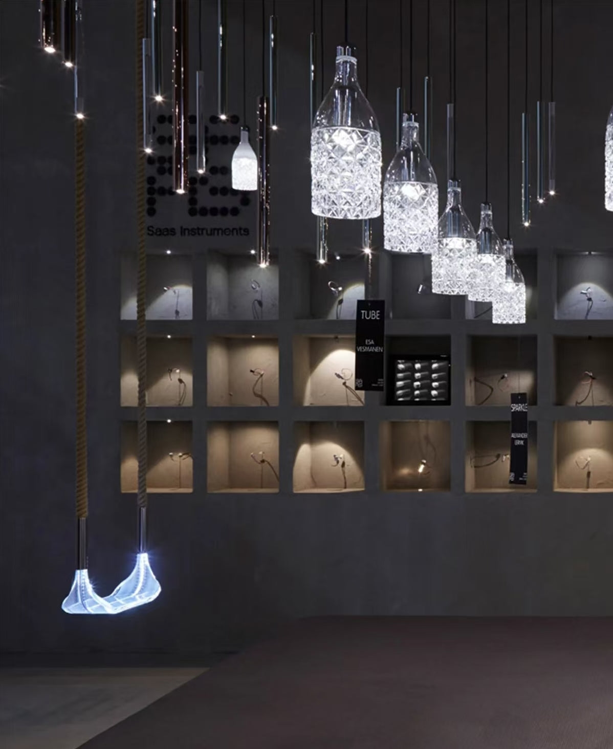 Luminous acrylic swing