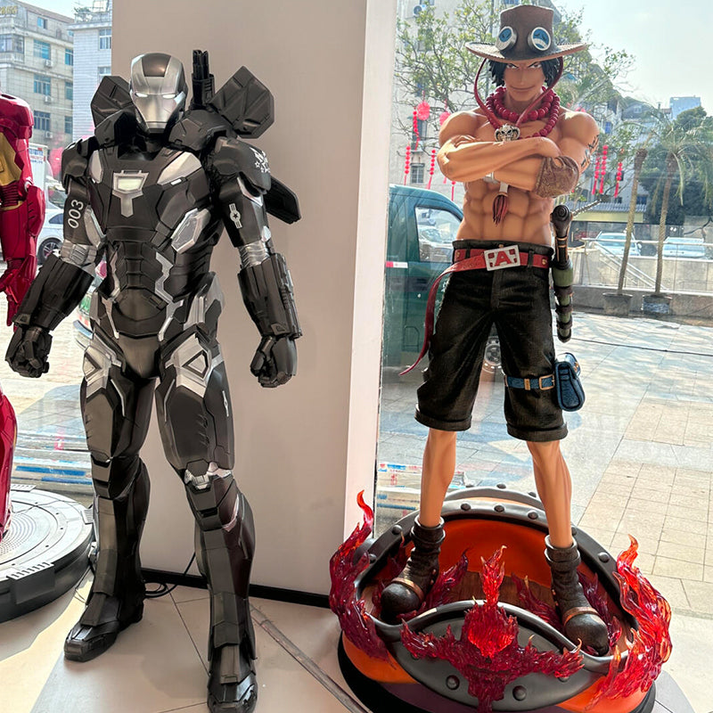 The Marvel Iron Man and War Machine sculptures