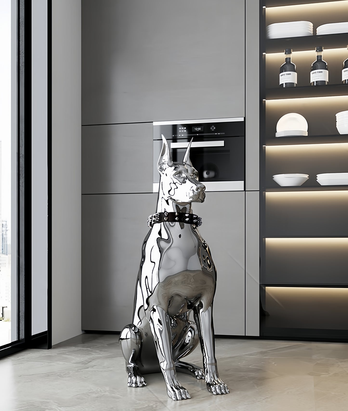 Light Royal Dog Home Decor Statue ,Accent Figurine