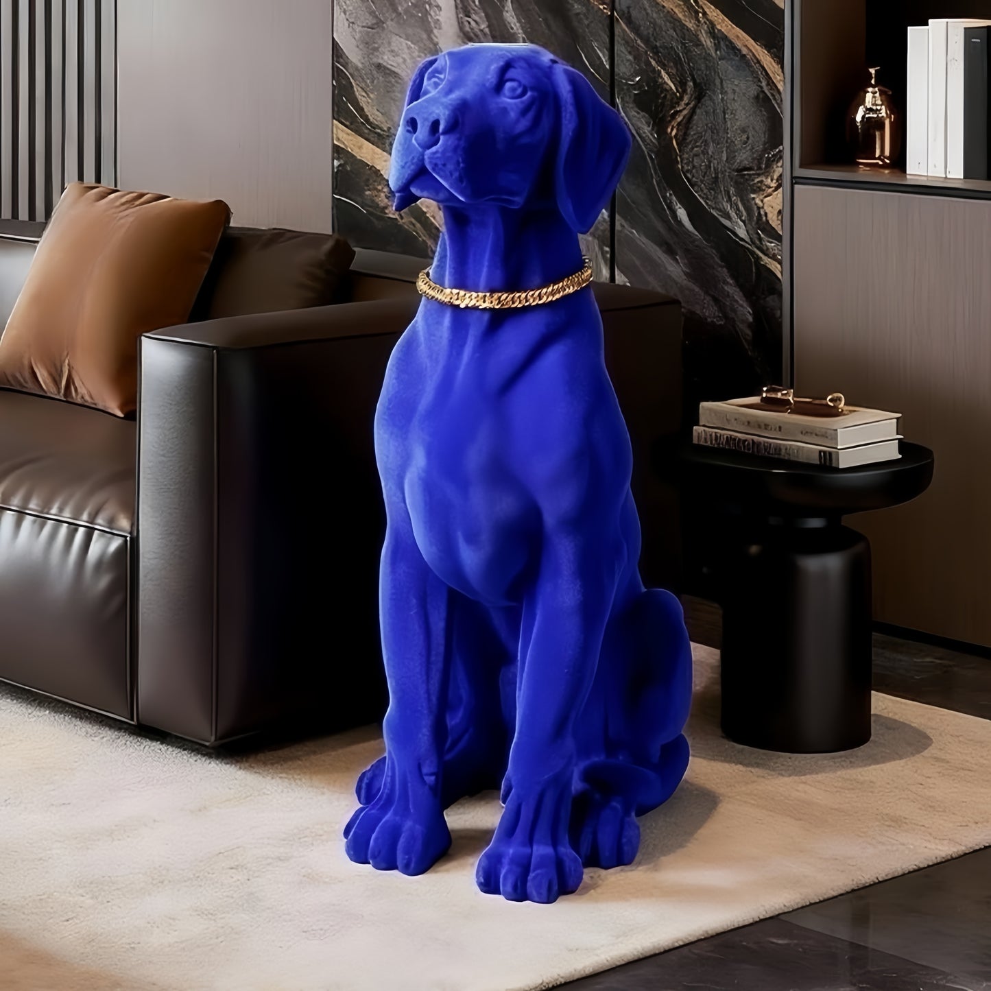 Dog Home Decor Statue Surface Plush Treasure Blue