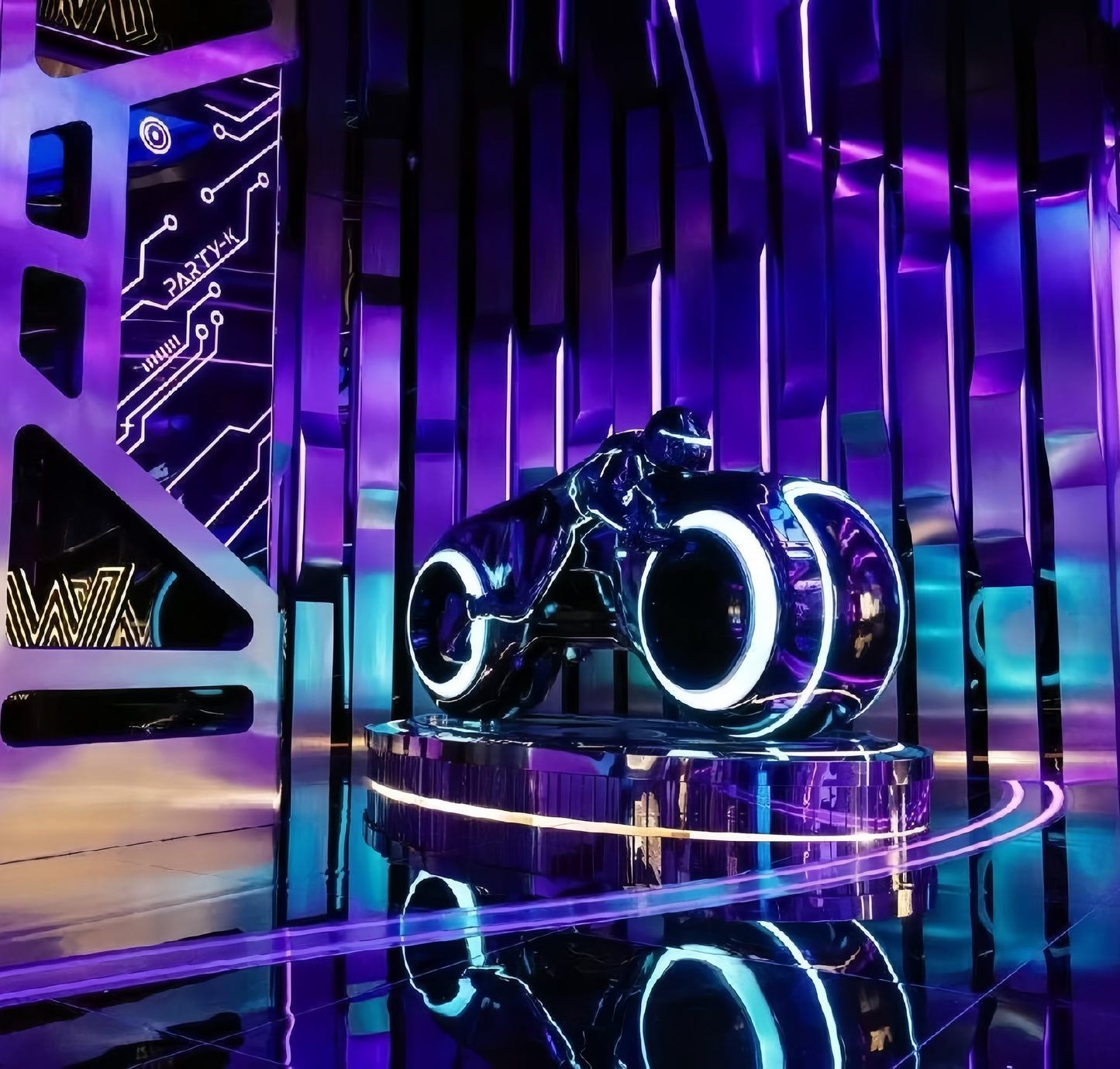 Future Warrior Trendy Play Luminous Led Motorcycle Sculpture