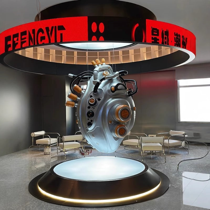 Technology inspired mechanical heart sculpture