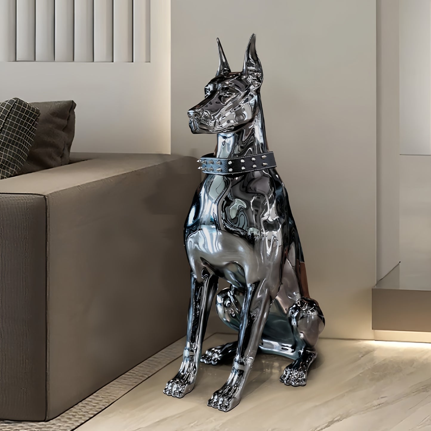 Light Royal Dog Home Decor Statue ,Accent Figurine