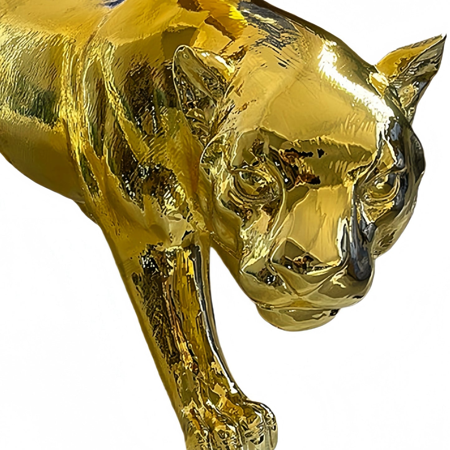 Floor Leopard Decorative Sculpture table glass top