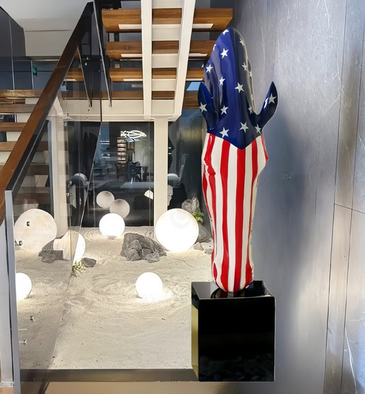 Stand Horse's Head Sculpture Home Decor