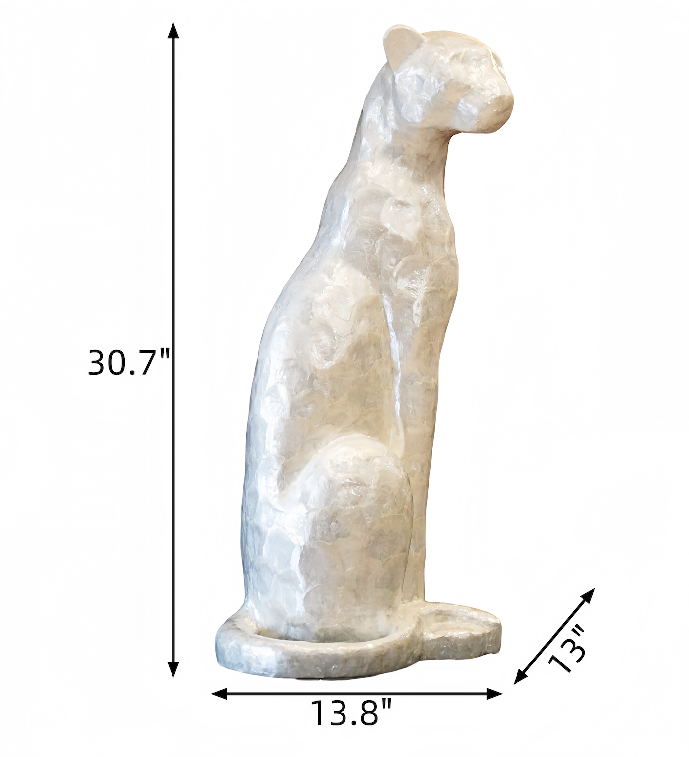 Art Panther Home Decor Statue With Sea Shell Exterior