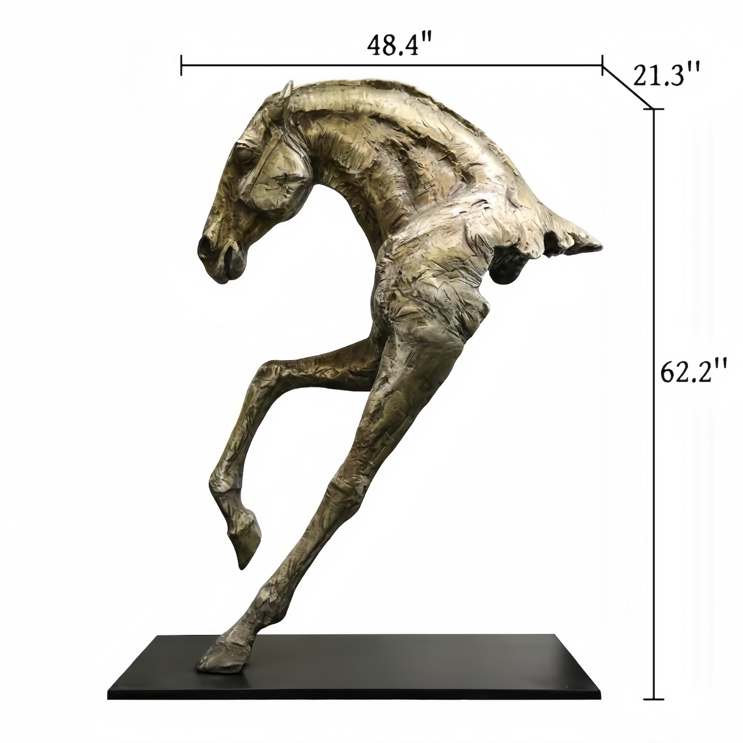 The Sculpture Of A Galloping Horse In The Wind