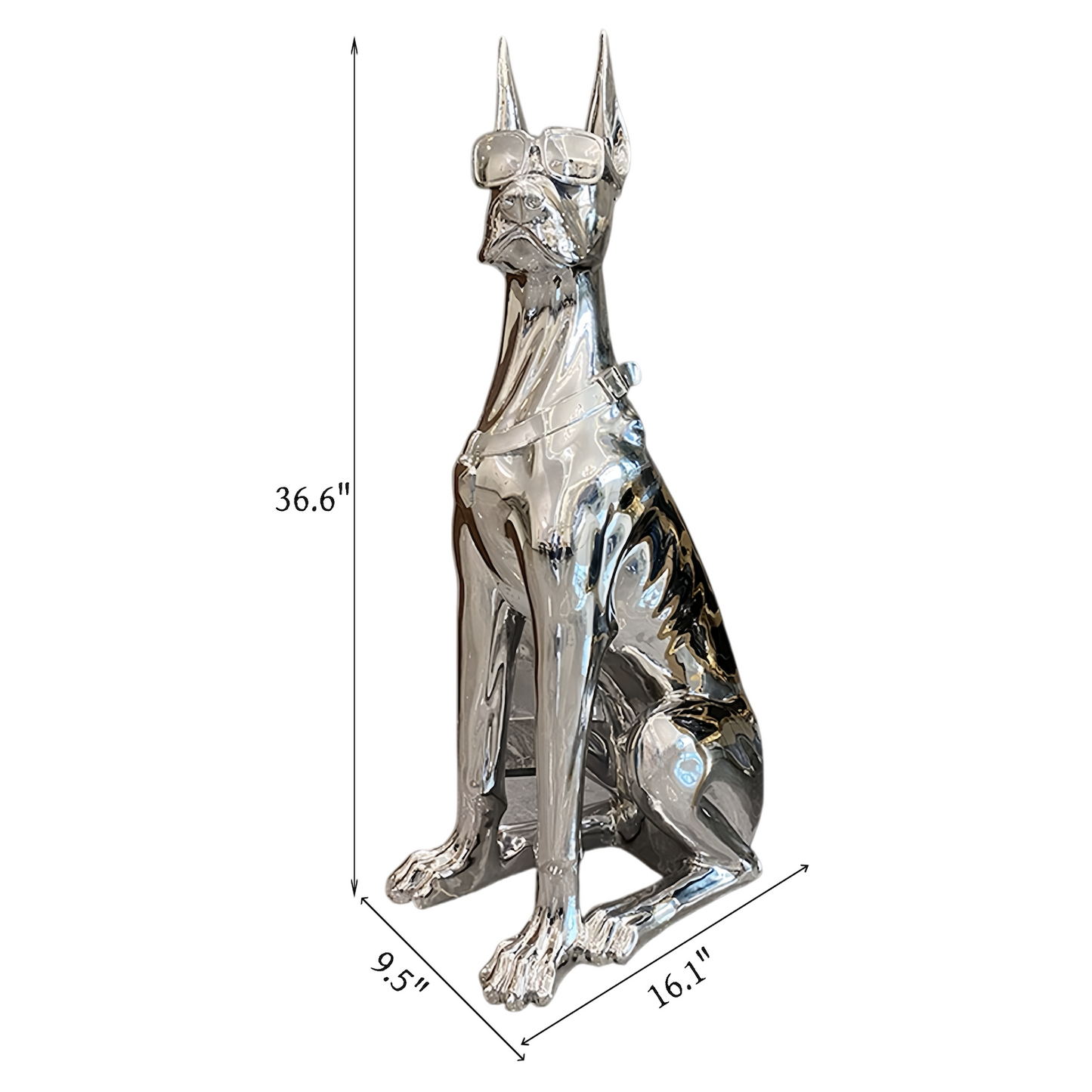Light Luxury Sliver Dog Home Decor Statue ,accent Figurine