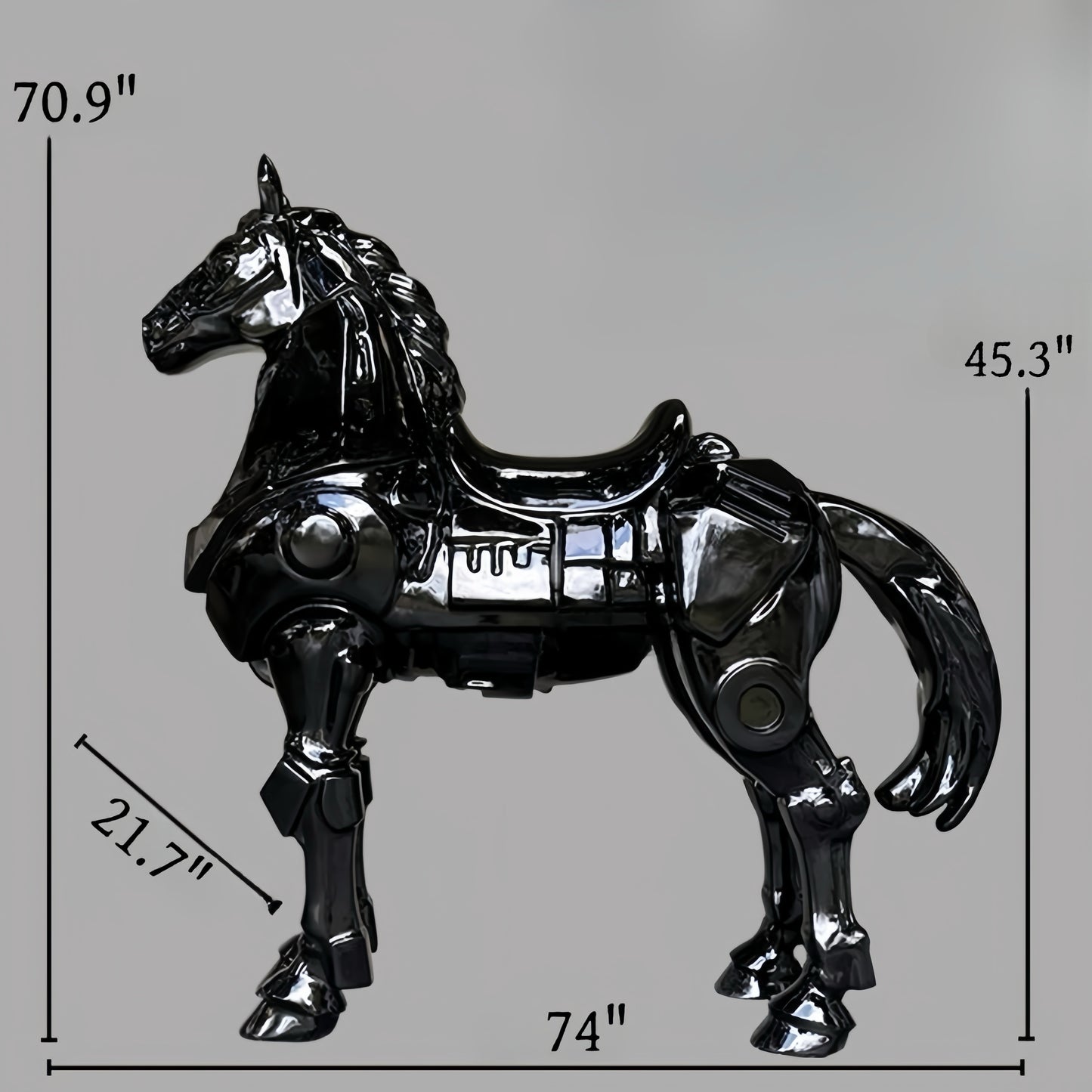 Black Mech Horse Figurines & Sculptures
