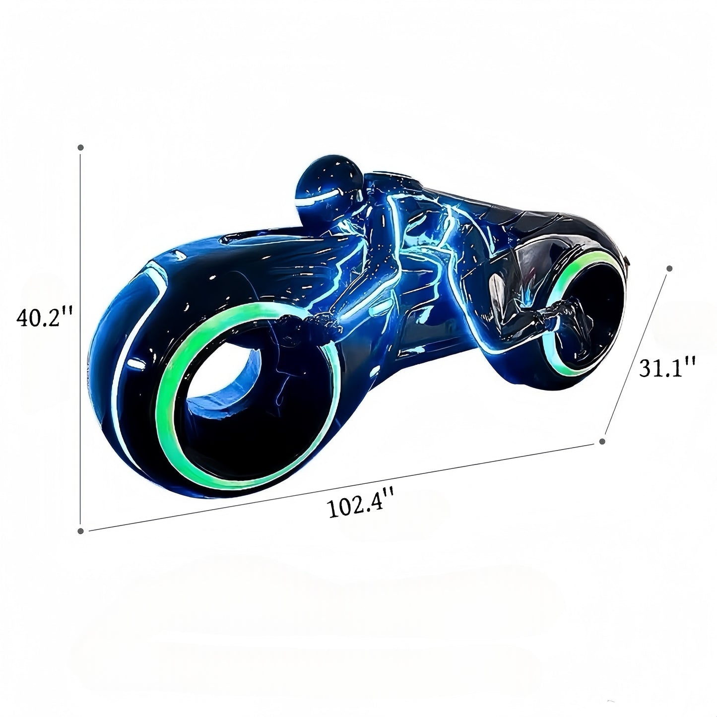 Future Warrior Trendy Play Luminous Led Motorcycle Sculpture
