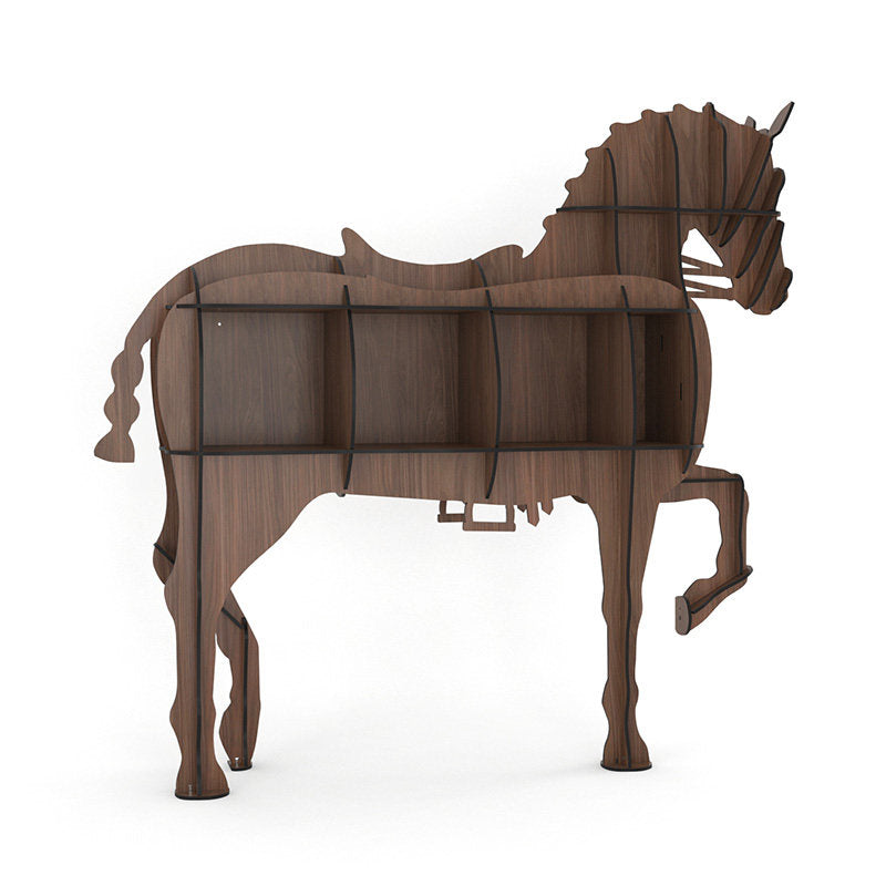 Creative Horse Bookshelf Solid Wood Storage Rack
